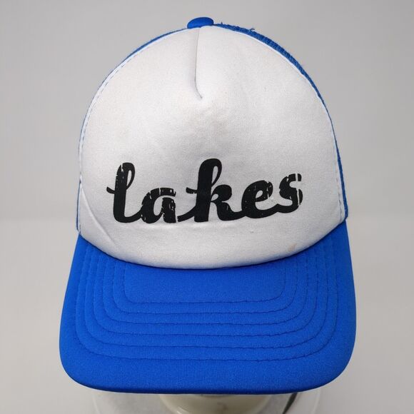 Lakes Snapback Mesh Back Trucker Hat Blue OSFM Colorblock Magic - Picture 2 of 9